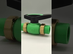 صمام الكرة المزدوج المغطى بالبلاستيك PPR المنشأة المعرضة للمواد الخام المستوردة