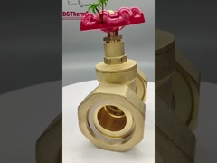 صمام بوابة الاتحاد النحاس مع مقبض حديدي صب أحمر عالية التدفق 1/2 