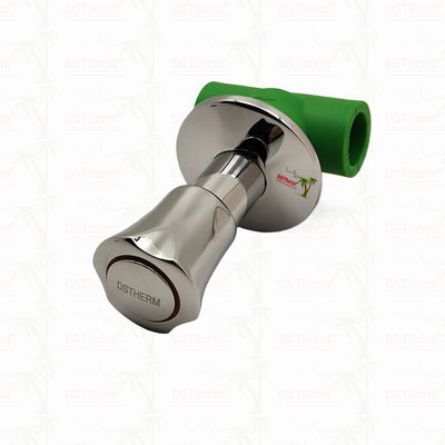 صمام PN25 PPR Stop 20-40mm مغلف بالكروم مع مقبض مضاد للنزلق