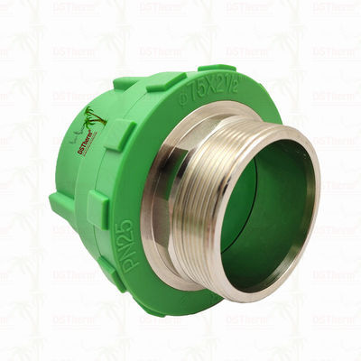 وصلة مقرنة ذكر ملولبة من البلاستيك PPR لتجهيزات الأنابيب PPR 75*2 1/2" حجم مخصص