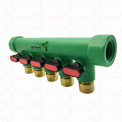 عدة طرق PPR مع صمام الكرة الماء الساخن الأحمر 5 طرق عدة طرق شعار مخصص واللون 25mm