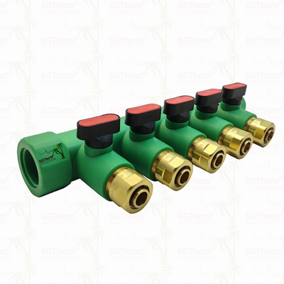 عدة طرق PPR مع صمام الكرة الماء الساخن الأحمر 5 طرق عدة طرق شعار مخصص واللون 25mm