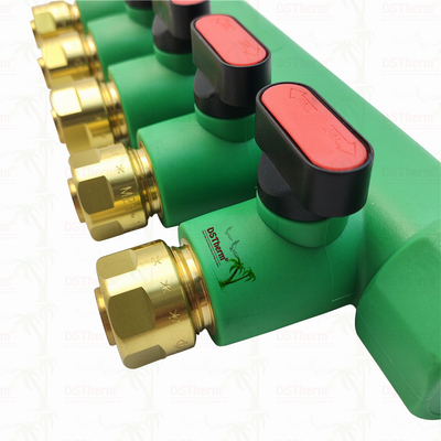 عدة طرق PPR مع صمام الكرة الماء الساخن الأحمر 5 طرق عدة طرق شعار مخصص واللون 25mm