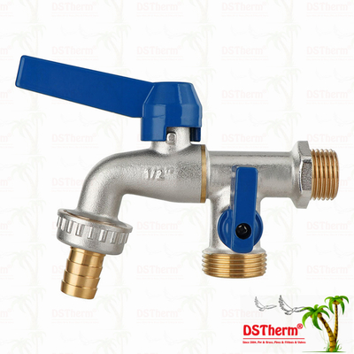 الوسيط الكلاسيكي العالمي المسمار المقبض منفذ مزدوج الصنبور نحاس الصنبور نحاس صنبور 1/2 "* 3/4" * 3/4 "