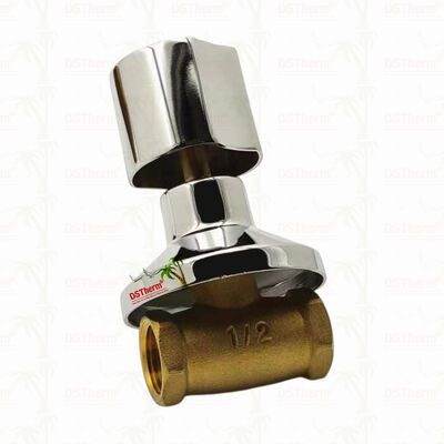 صمام إيقاف نحاسي ملصق بالكروم صمام عالمي أسلوب أمريكا الجنوبية B 1/2 "-1"