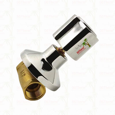 صمام إيقاف نحاسي ملصق بالكروم صمام عالمي أسلوب أمريكا الجنوبية B 1/2 "-1"