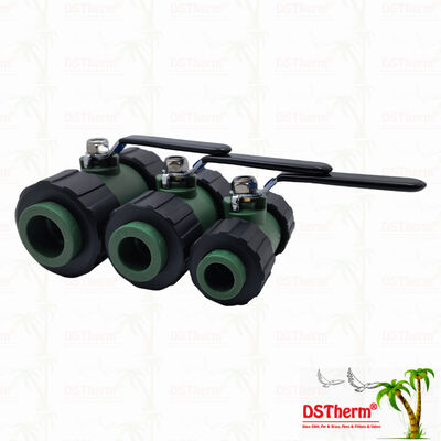 صمام كرة اتحاد مزدوج PPR مع مقبض حديدي كرة نحاس 20-63MM شعار مخصص