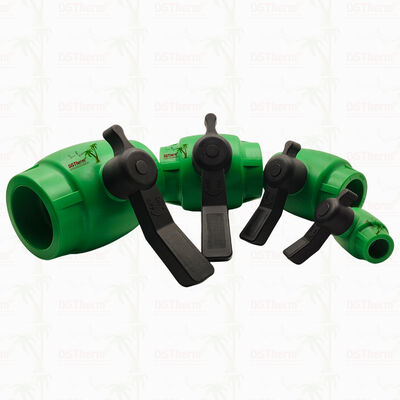 صمام الكرة PPR كامل الحفر سريع التدفق مع غطاء نحاس لPPR أنبوب 20-63MM قابلة للتخصيص