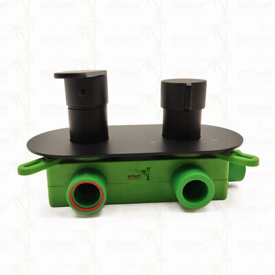 PPR 5 طرق صمام الاستحمام مزيج مغلف باللون الأسود لمراقبة درجة الحرارة والجريان