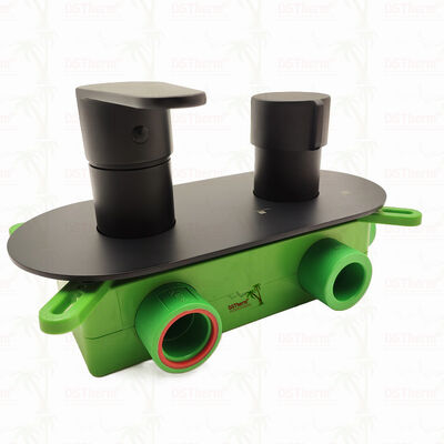 PPR 5 طرق صمام الاستحمام مزيج مغلف باللون الأسود لمراقبة درجة الحرارة والجريان