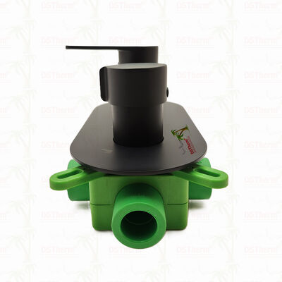 PPR 5 طرق صمام الاستحمام مزيج مغلف باللون الأسود لمراقبة درجة الحرارة والجريان