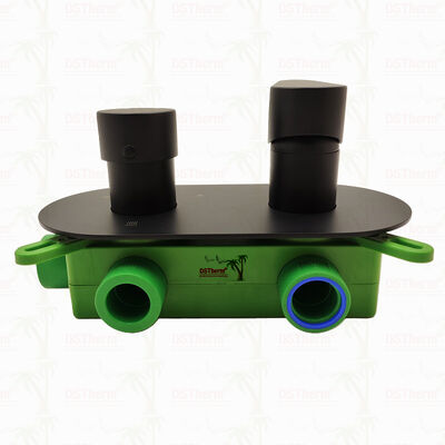 PPR 5 طرق صمام الاستحمام مزيج مغلف باللون الأسود لمراقبة درجة الحرارة والجريان