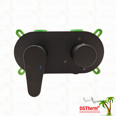 PPR 5 طرق صمام الاستحمام مزيج مغلف باللون الأسود لمراقبة درجة الحرارة والجريان