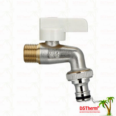 الصنبور البلاستيكي الأبيض المناسب مع مادة مخصصة ومواصفات 1/2 "* 3/4"