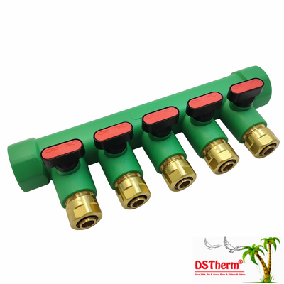 عدة طرق PPR مع صمام الكرة الماء الساخن الأحمر 5 طرق عدة طرق شعار مخصص واللون 25mm